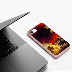 Чехол iPhone 7/8 матовый Брюллов Последний день Помпеи, цвет: 3D-светло-розовый — фото 2