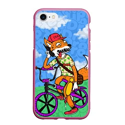 Чехол iPhone 7/8 матовый Drop Dead: Wild Fox, цвет: 3D-малиновый