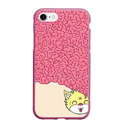 Чехол iPhone 7/8 матовый Drop Dead: Pink Brains, цвет: 3D-малиновый
