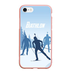 Чехол iPhone 7/8 матовый Биатлон, цвет: 3D-светло-розовый