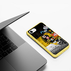 Чехол iPhone 7/8 матовый Имперский флаг цвета 3D-желтый — фото 2