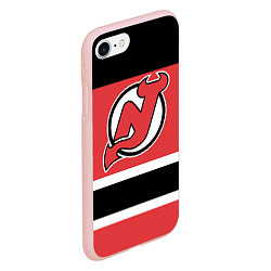 Чехол iPhone 7/8 матовый New Jersey Devils, цвет: 3D-светло-розовый — фото 2