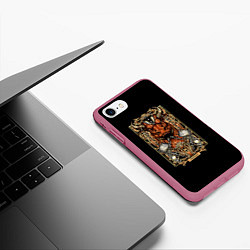Чехол iPhone 7/8 матовый Телец, цвет: 3D-малиновый — фото 2