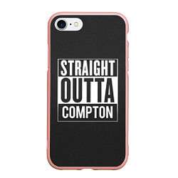 Чехол iPhone 7/8 матовый Straight Outta Compton, цвет: 3D-светло-розовый