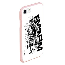 Чехол iPhone 7/8 матовый Eminem Rap, цвет: 3D-светло-розовый — фото 2