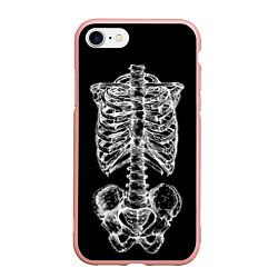 Чехол iPhone 7/8 матовый Скелет, цвет: 3D-светло-розовый