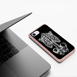 Чехол iPhone 7/8 матовый Скелет, цвет: 3D-светло-розовый — фото 2