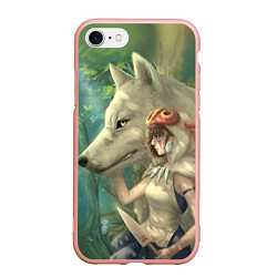 Чехол iPhone 7/8 матовый Принцесса и волк, цвет: 3D-светло-розовый