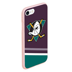 Чехол iPhone 7/8 матовый Anaheim Ducks Selanne, цвет: 3D-светло-розовый — фото 2