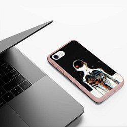Чехол iPhone 7/8 матовый Three Days Grace: Skeleton, цвет: 3D-светло-розовый — фото 2