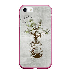 Чехол iPhone 7/8 матовый Three Days Grace: Tree, цвет: 3D-малиновый