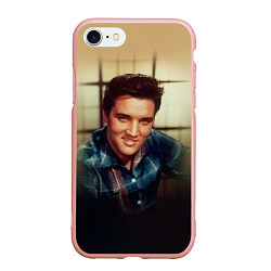 Чехол iPhone 7/8 матовый Элвис Пресли, цвет: 3D-светло-розовый