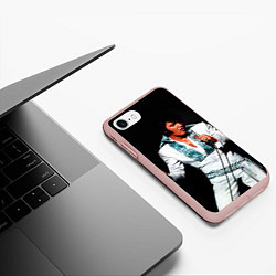 Чехол iPhone 7/8 матовый Элвис поет, цвет: 3D-светло-розовый — фото 2