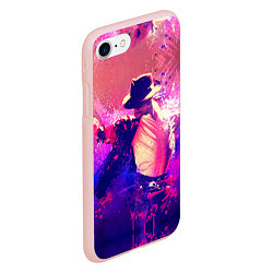 Чехол iPhone 7/8 матовый Michael Jackson: Moon, цвет: 3D-светло-розовый — фото 2