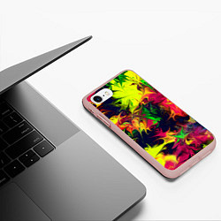 Чехол iPhone 7/8 матовый Кислотный взрыв, цвет: 3D-светло-розовый — фото 2