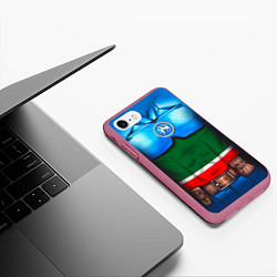 Чехол iPhone 7/8 матовый Капитан Татарстан, цвет: 3D-малиновый — фото 2