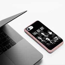 Чехол iPhone 7/8 матовый Fall out boy band, цвет: 3D-светло-розовый — фото 2