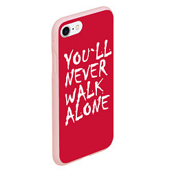Чехол iPhone 7/8 матовый You'll never walk alone, цвет: 3D-светло-розовый — фото 2
