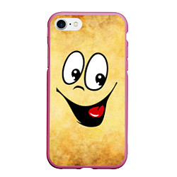 Чехол iPhone 7/8 матовый Заразительная улыбка, цвет: 3D-малиновый