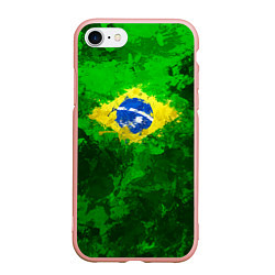 Чехол iPhone 7/8 матовый Бразилия, цвет: 3D-светло-розовый