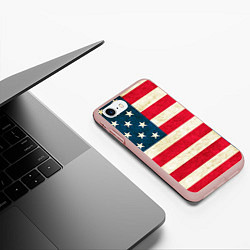 Чехол iPhone 7/8 матовый США, цвет: 3D-светло-розовый — фото 2