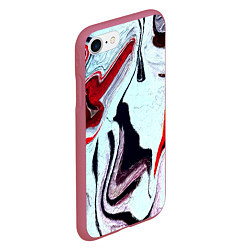 Чехол iPhone 7/8 матовый Разводы, цвет: 3D-малиновый — фото 2