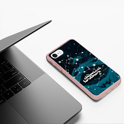 Чехол iPhone 7/8 матовый Chemical Brothers: Space, цвет: 3D-светло-розовый — фото 2