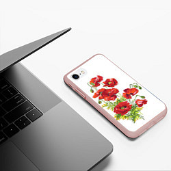 Чехол iPhone 7/8 матовый Вышивка 22, цвет: 3D-светло-розовый — фото 2