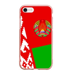 Чехол iPhone 7/8 матовый Патриот Беларуси, цвет: 3D-светло-розовый