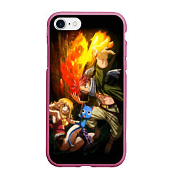 Чехол iPhone 7/8 матовый Fairy tail, цвет: 3D-малиновый