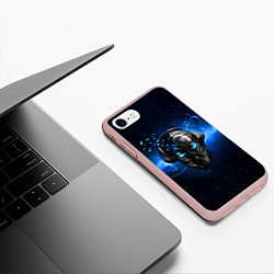 Чехол iPhone 7/8 матовый Pirate Station: Blue Space, цвет: 3D-светло-розовый — фото 2