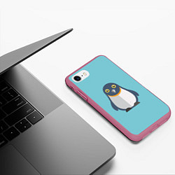 Чехол iPhone 7/8 матовый Пингвин, цвет: 3D-малиновый — фото 2