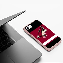 Чехол iPhone 7/8 матовый Arizona Coyotes, цвет: 3D-светло-розовый — фото 2