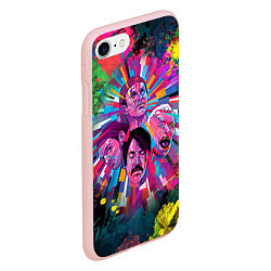Чехол iPhone 7/8 матовый Red Hot Chili Peppers Art, цвет: 3D-светло-розовый — фото 2