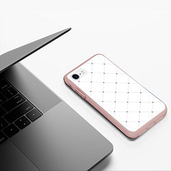 Чехол iPhone 7/8 матовый Точечный узор!, цвет: 3D-светло-розовый — фото 2