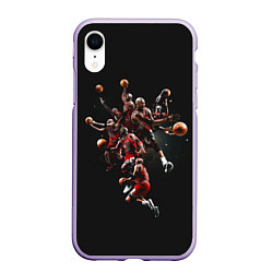 Чехол iPhone XR матовый Michael Jordan Style, цвет: 3D-светло-сиреневый