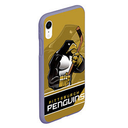 Чехол iPhone XR матовый Pittsburgh Penguins цвета 3D-серый — фото 2