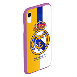Чехол iPhone XR матовый Real Madrid CF, цвет: 3D-фиолетовый — фото 2