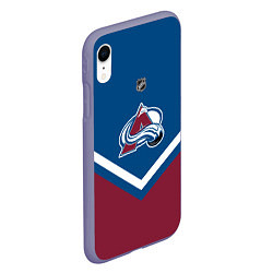 Чехол iPhone XR матовый NHL: Colorado Avalanche, цвет: 3D-серый — фото 2