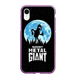 Чехол iPhone XR матовый Bender Metal Giant, цвет: 3D-фиолетовый