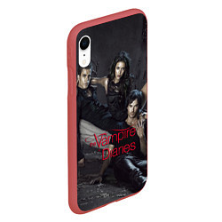 Чехол iPhone XR матовый Дневники вампира, цвет: 3D-красный — фото 2