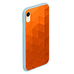 Чехол iPhone XR матовый Orange abstraction, цвет: 3D-голубой — фото 2