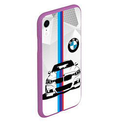 Чехол iPhone XR матовый BMW БМВ M PERFORMANCE, цвет: 3D-фиолетовый — фото 2
