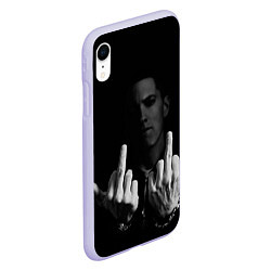 Чехол iPhone XR матовый Eminem Fuck, цвет: 3D-светло-сиреневый — фото 2