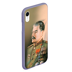 Чехол iPhone XR матовый Иосиф Сталин цвета 3D-серый — фото 2