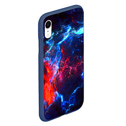 Чехол iPhone XR матовый Космос, цвет: 3D-тёмно-синий — фото 2