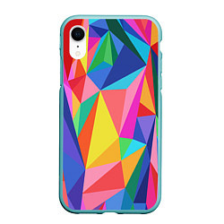 Чехол iPhone XR матовый Радуга, цвет: 3D-мятный