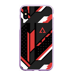 Чехол iPhone XS Max матовый CS:GO Cyrex Pattern, цвет: 3D-сиреневый