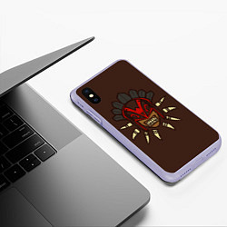 Чехол iPhone XS Max матовый Bloodseeker Face, цвет: 3D-светло-сиреневый — фото 2