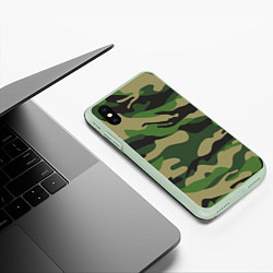 Чехол iPhone XS Max матовый Камуфляж: хаки/зеленый, цвет: 3D-салатовый — фото 2